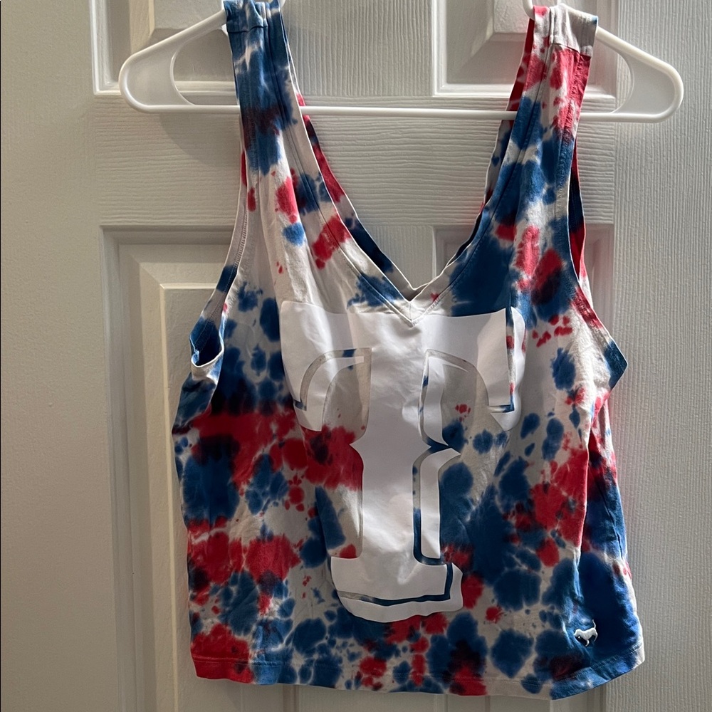Victoria Secret Pink- Texas Rangers Tie Dye Tank Top